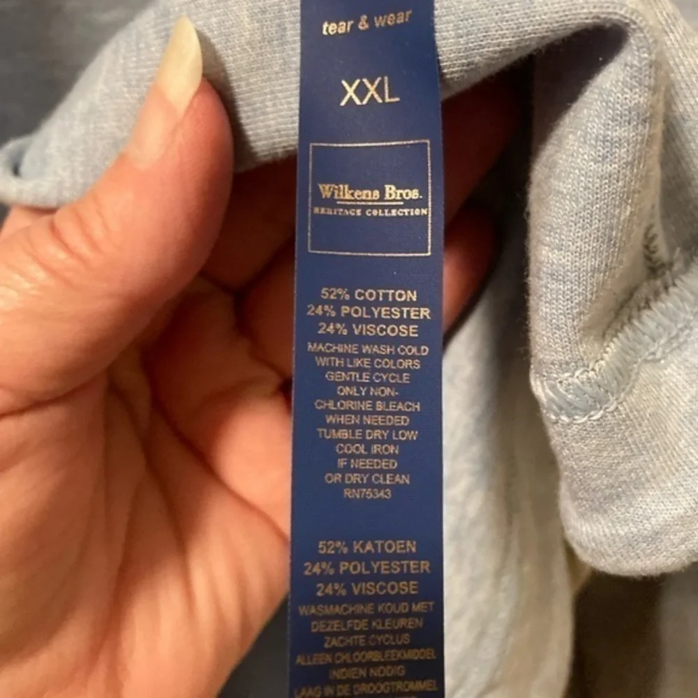 NWT WILKENS Bros Sweatshirt Heritage XXL Reversible Gray/Blue Hooded Lightweight